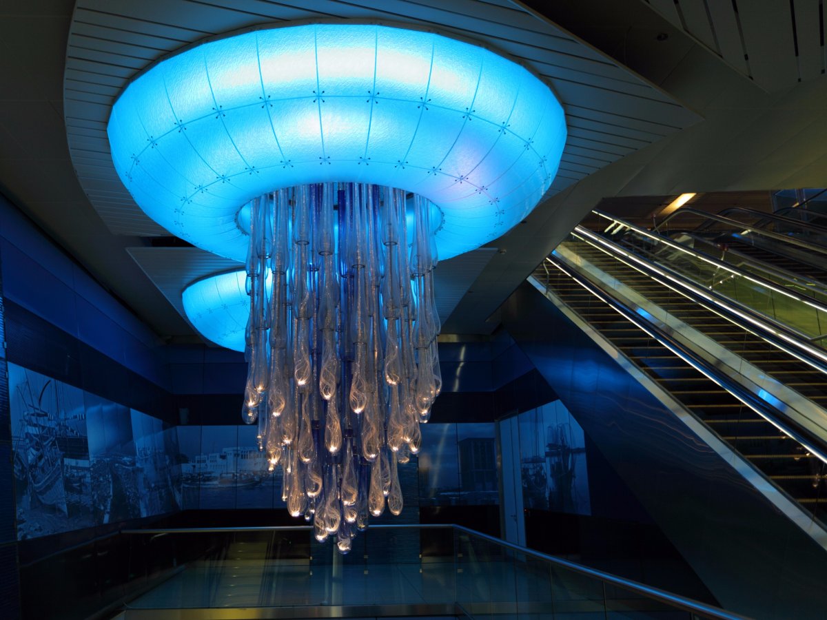 Beautiful metro station in Dubai